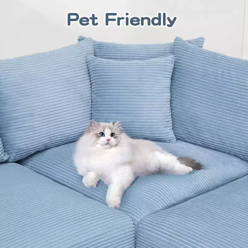 Oversized Cloud Modular Sectional Couch,Convertible Sectional Couches Deep Seat Extra-Wide Armrests