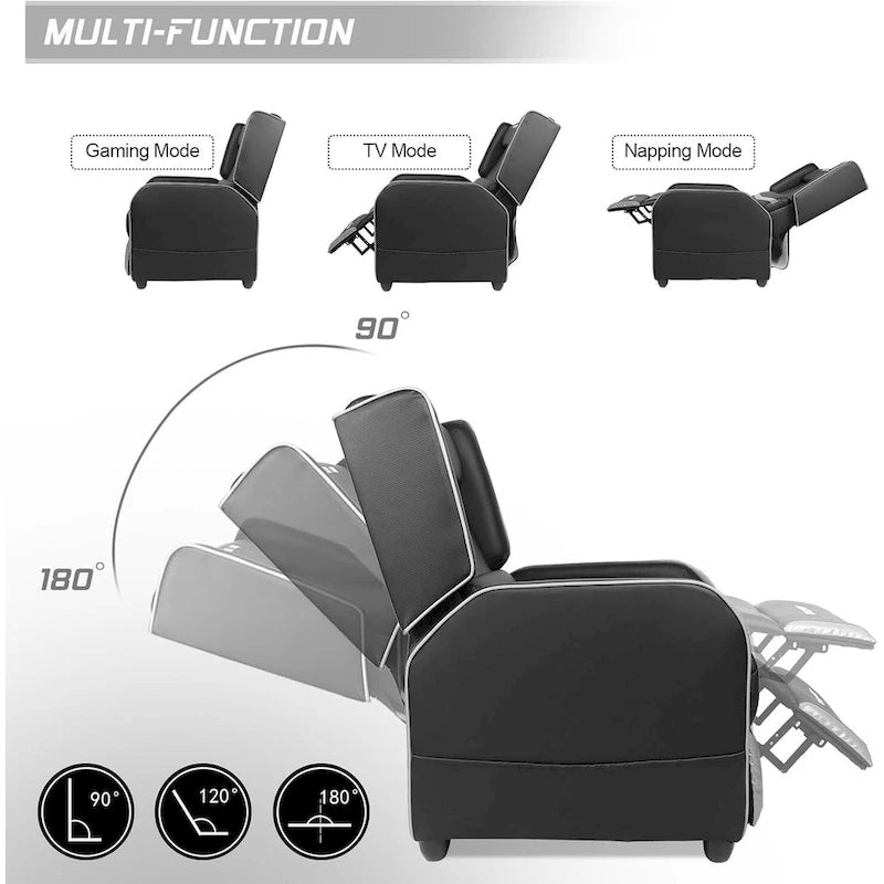 PU Leather Ergonomic Gaming Single Recliner Sofa for Living Room