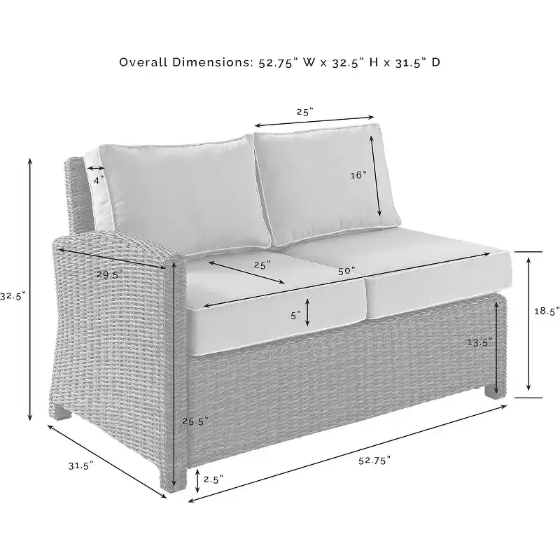 HomeStock Bradenton Outdoor Wicker Sectional Sofa