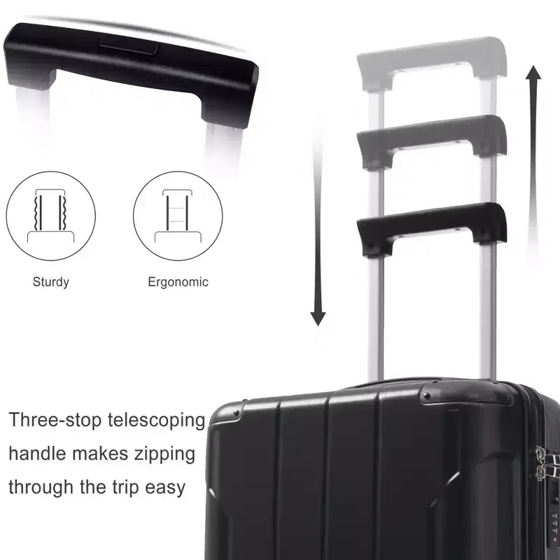20-Inch Hardshell Carry-On Luggage, Lightweight Durable ABS Suitcase with Spinner Wheels, Built-in TSA Lock, 2 Packing Cubes