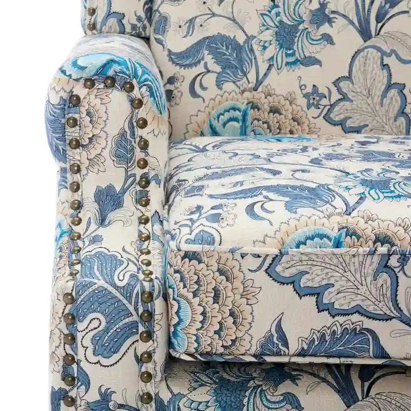 Set of 2 Patterned Upholstered Accent Chair for Living Room