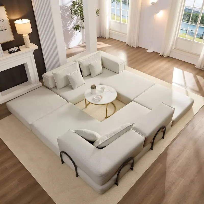 118.2 Oversized Upholstered Sectional Sofa, DIY Corduroy Sofa