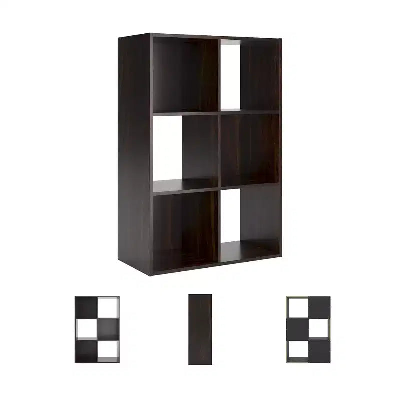 6-Cube Open Storage Organizer Bookcase, Versatile Display Unit for Home Organization, Wood Laminate