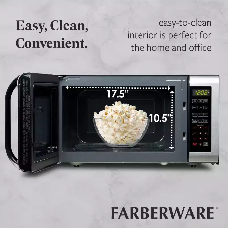 Farberware 1.6 cu. ft. Microwave Oven, Brushed Stainless Steel