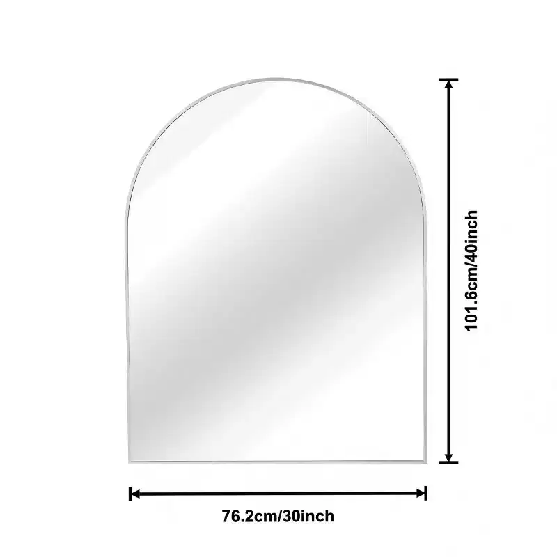 30 x 40 Arched Decor Wall Mirror, Large Modern Aluminum Alloy Frame Vanity Mirror for Entryway & Bathroom
