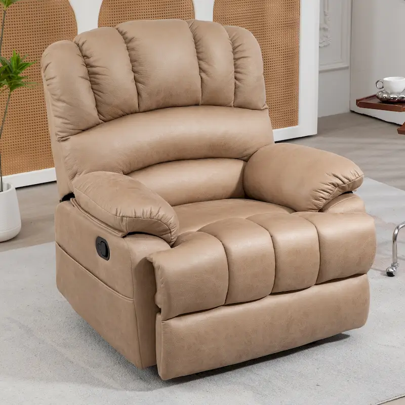 Extra-Large Manual Recliner Chair with Fabric Upholstery