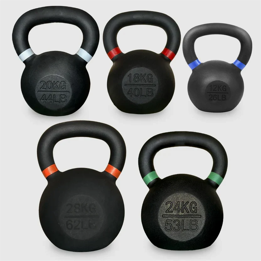 Cast Iron Kettlebells Set ¨C Solid Iron, Rust Resistant Coating, Ergonomic Grip ¨C Full Body Strength & Power Training ¨C Ideal for Home Gyms
