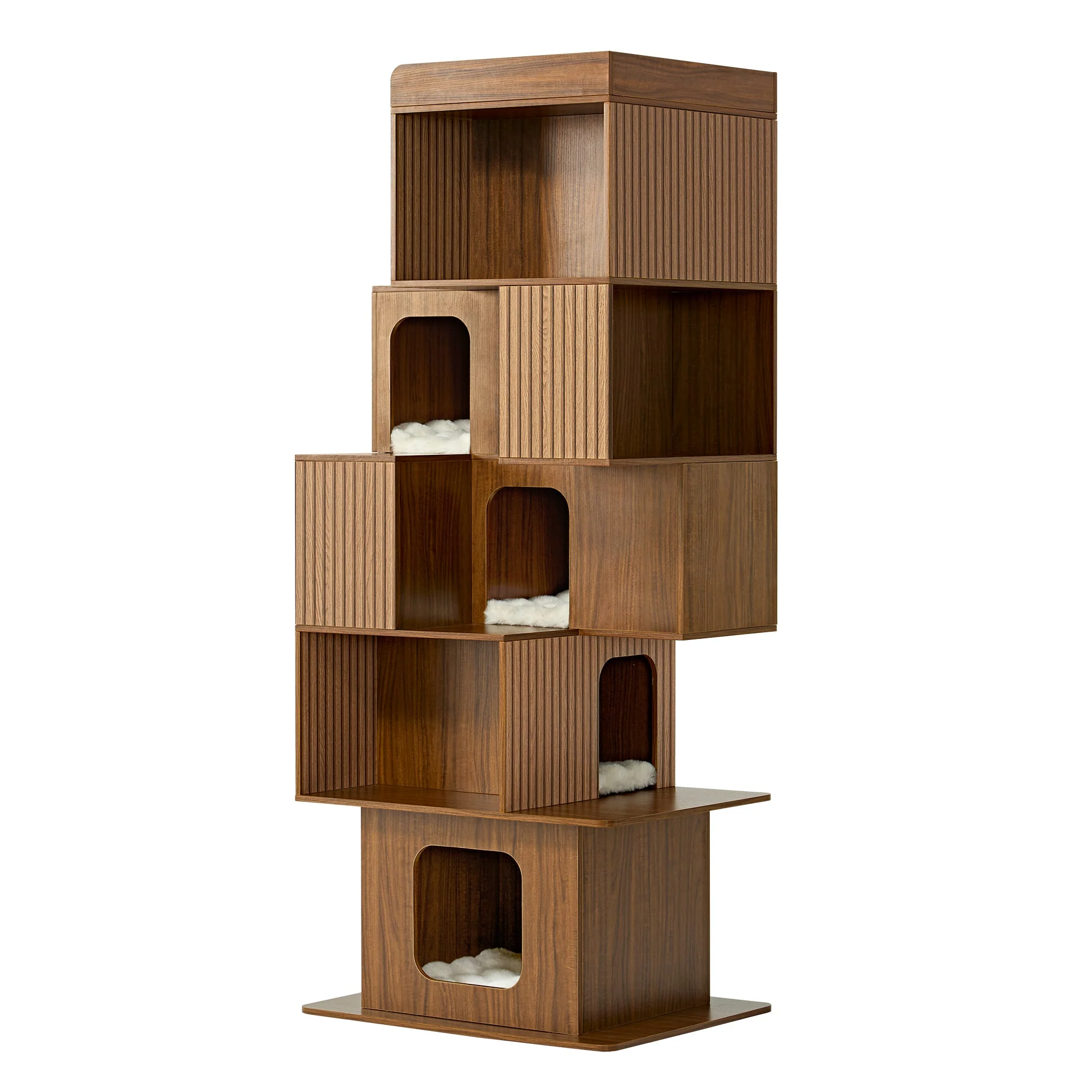 72'' Owner and Pet Shared Bookshelf Cat Tree