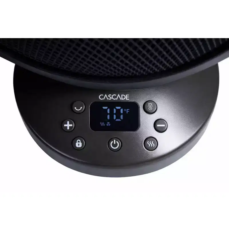 Cascade Portable Heater with Handle Black