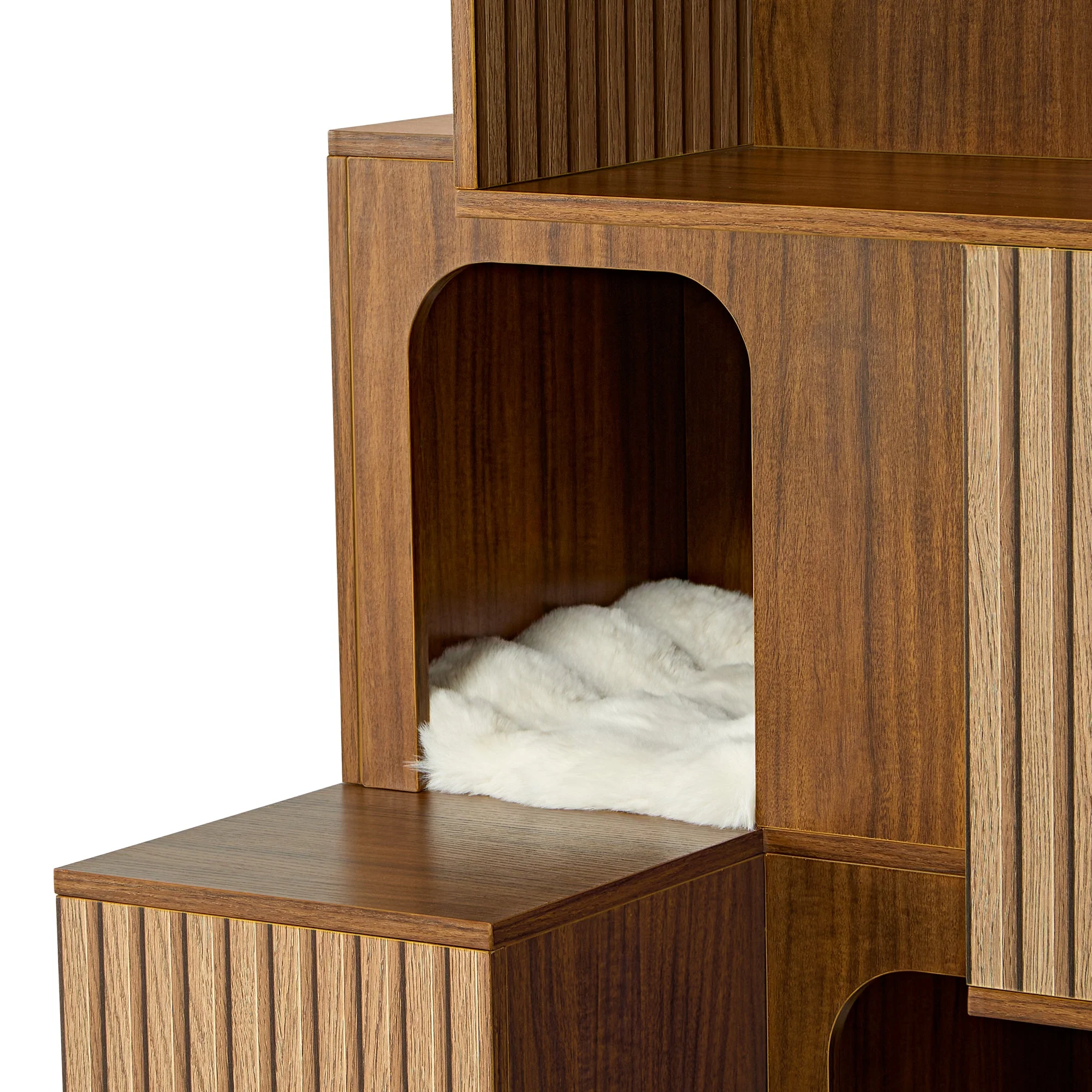 72'' Owner and Pet Shared Bookshelf Cat Tree