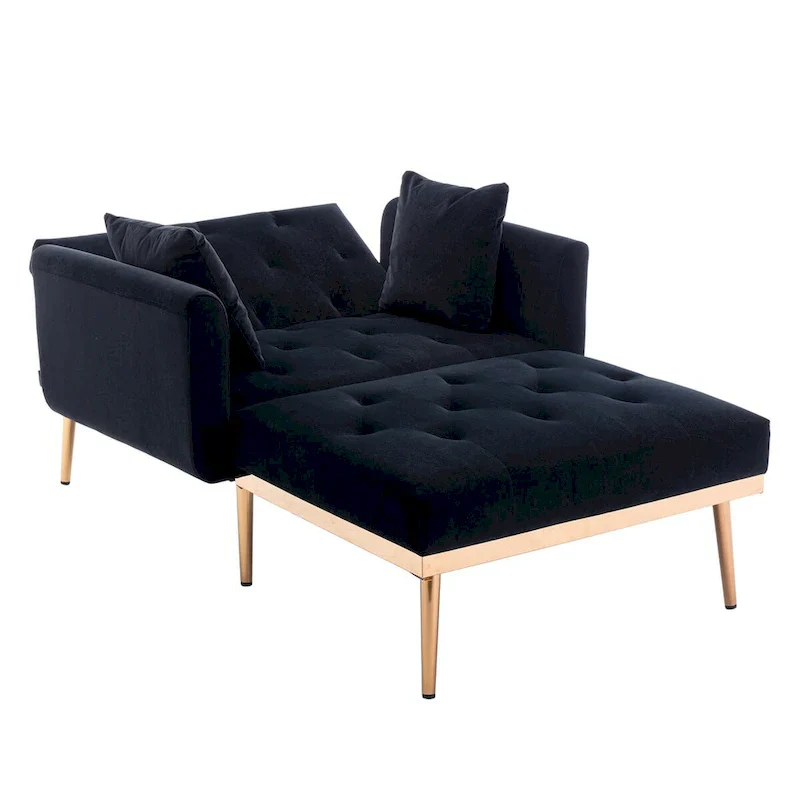 Barrel Accent Chair with Foam Padding and Velvet Upholstery