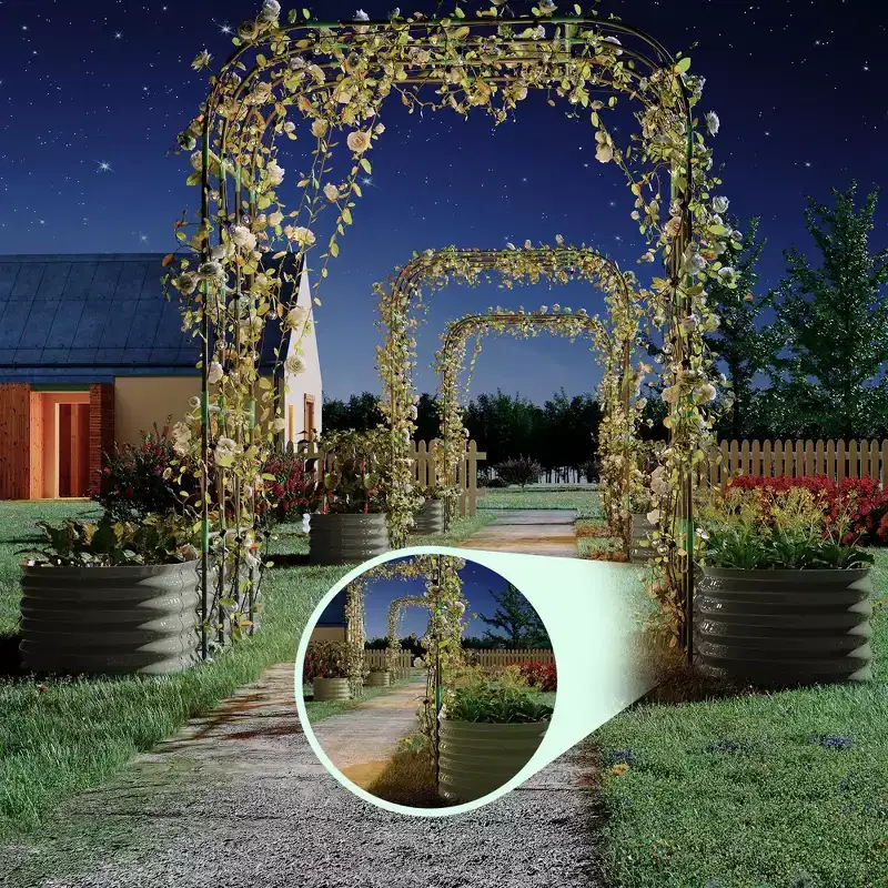 COZONY 96 Trellis Galvanized Raised Garden Bed, Vertical Planter Box, with Expandable Arch & Accessories