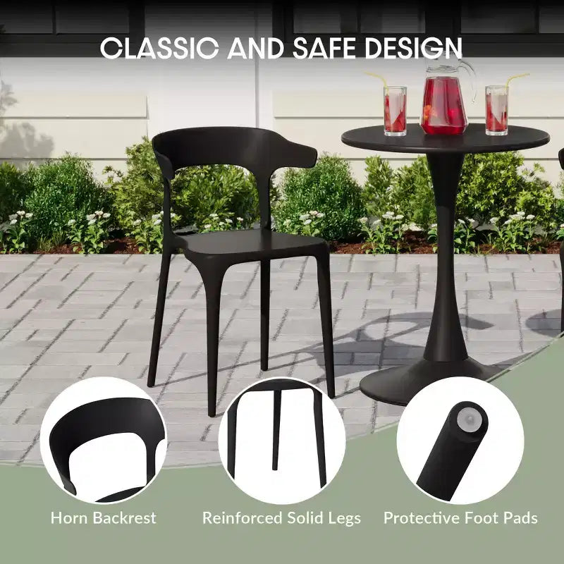 WestinTrends Playa 5-Piece Outdoor Metal Patio Dining Table Set With Stackable Patio Chairs