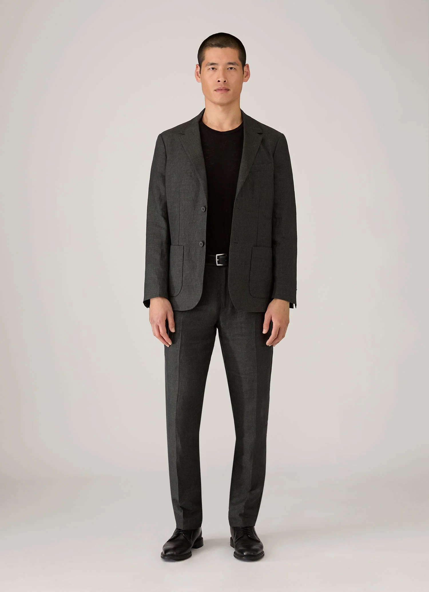 Men's Cotton Linen T-shirt in Black