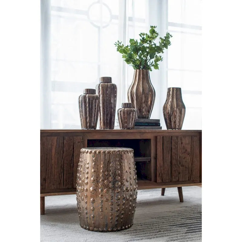 Weathered Style Ceramic Garden Stool - 18