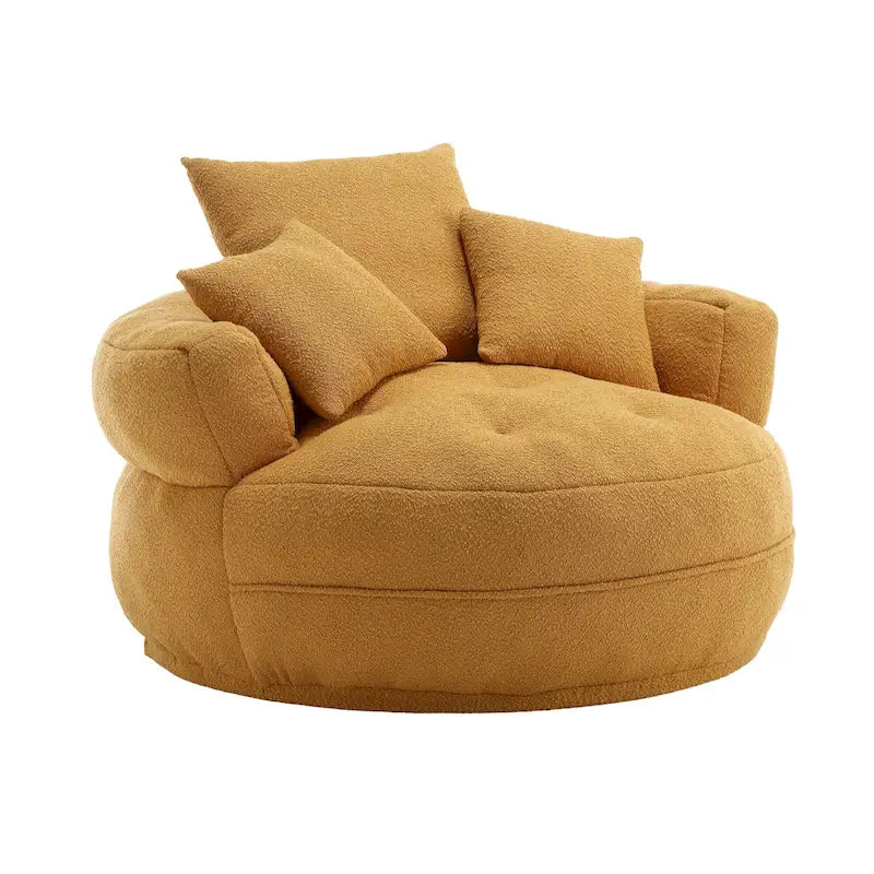 Round Lazy Sofa Chair – White/Blue/Grey/Yellow/Orange/Rose Red/Navy/Green, Single & Couple Seat