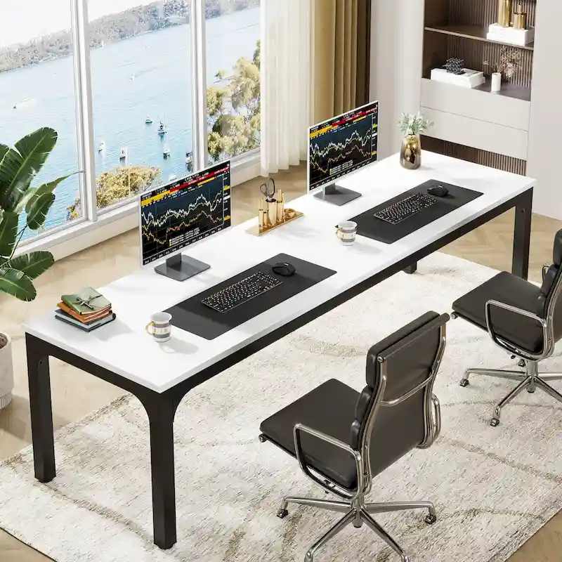 78.74 inch Extra Long 2 Person Double Computer Desk for Home Office