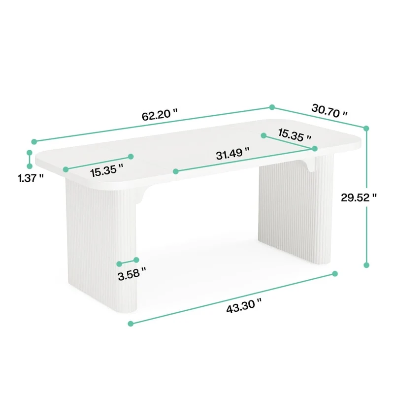 63 Computer Desk for Home Office, Simple Rectangular Writing Table for Study Room Bedroom