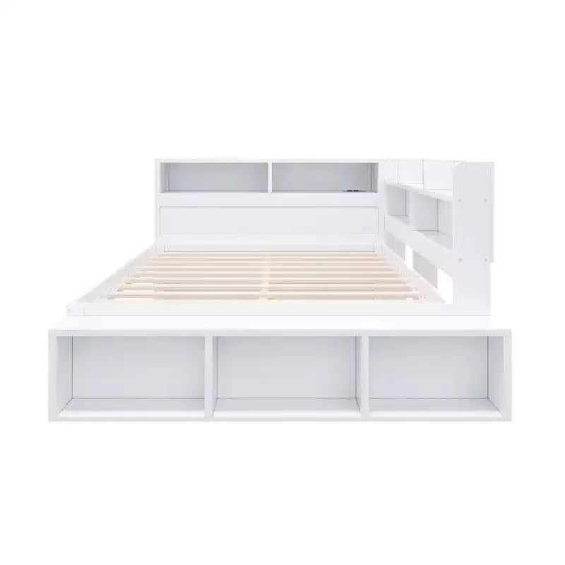 Full Daybed Frame, Solid Wood Daybed with Storage Cabinets and Shoe Cabinet