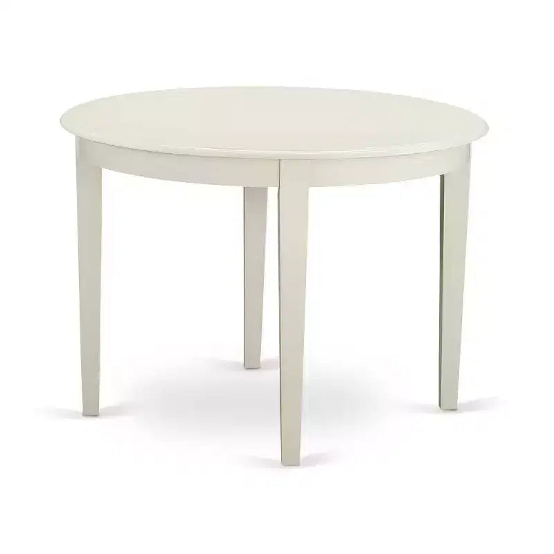 3Pc Dinette Set - Kitchen Table & 2 Chairs - Small Round Table - Linen White & Baby Blue