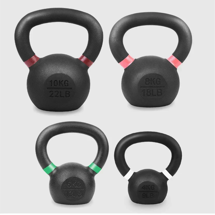 Cast Iron Kettlebells Set ¨C Solid Iron, Rust Resistant Coating, Ergonomic Grip ¨C Full Body Strength & Power Training ¨C Ideal for Home Gyms