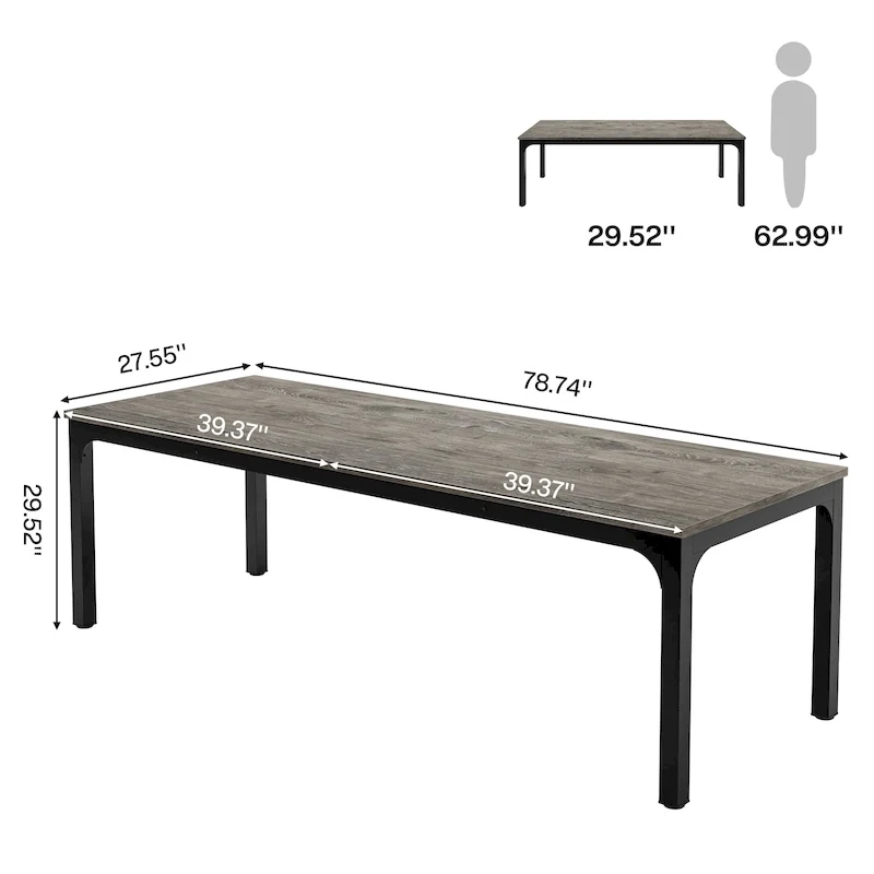 78.74 inch Extra Long 2 Person Double Computer Desk for Home Office