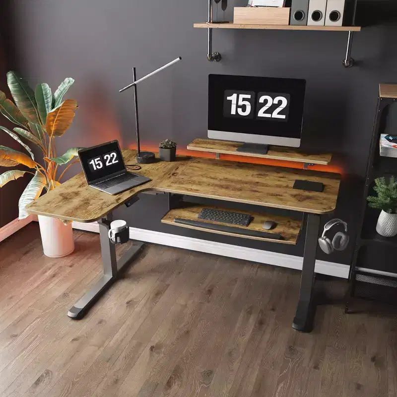 EUREKA ERGONOMIC 60x23 L Shaped Standing Desk with Accessories Set