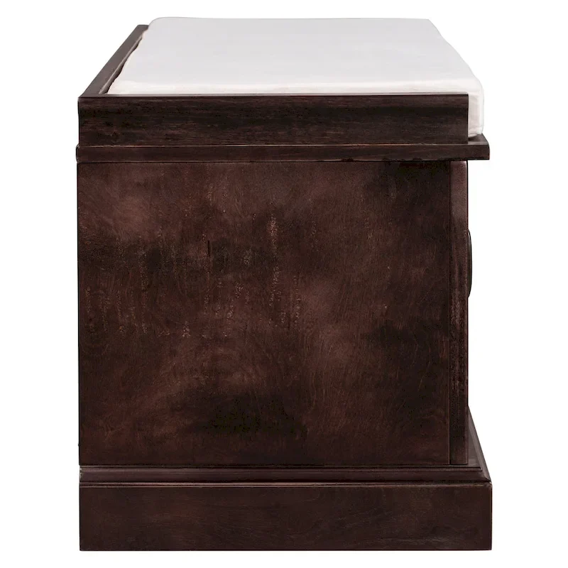 Storage Shoes Bench with 2 Drawers, 2 Cabinets and Removable Cushion