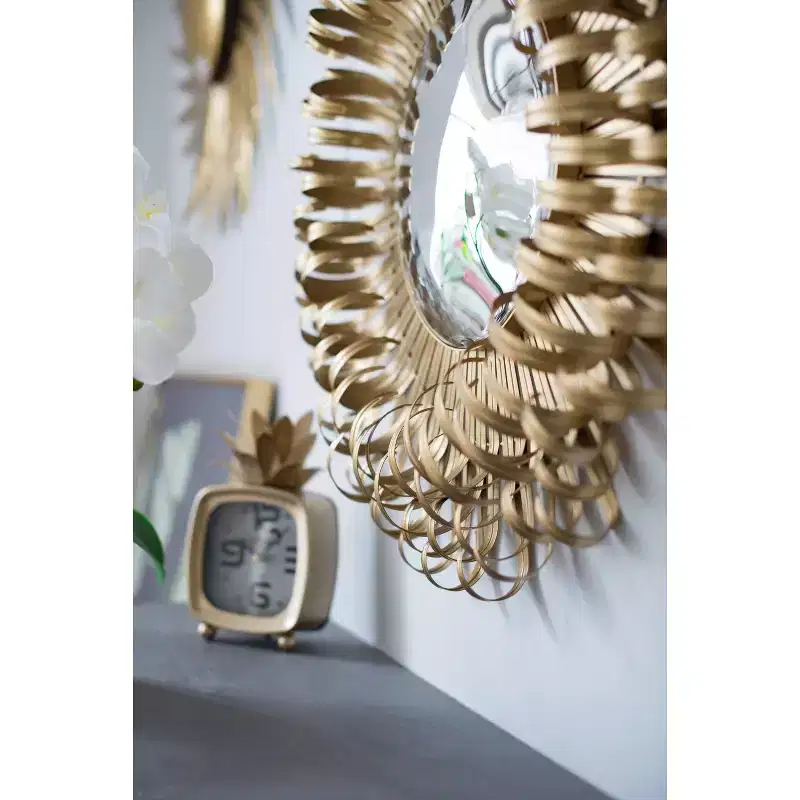 27-Inch Sunburst Wall Mirror with Gold Finish