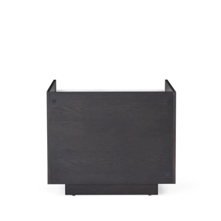Dark Grey Oak 2 Door Bedside Table with Marble Top