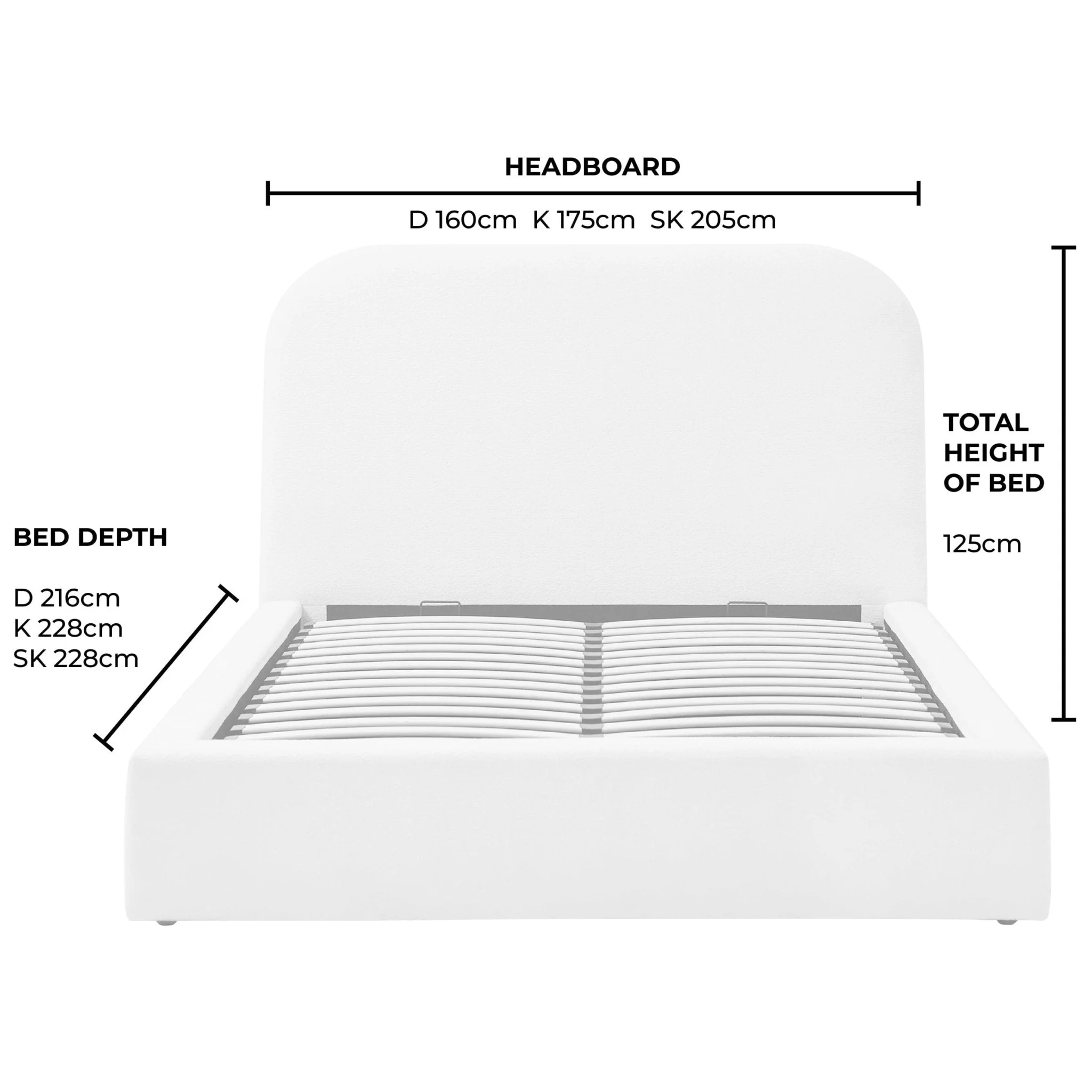 Storage Bed - Teddy Cream