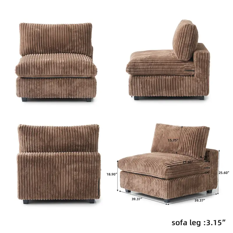 Cloud Corner Sofa Soft Plush Upholstered Modular Sectional Sofa Down Filled Living Room Couch