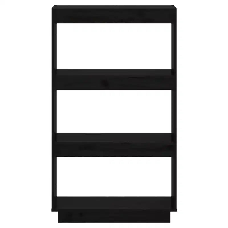 Book Cabinet Black Solid Pine Wood Medium Book Cabinet