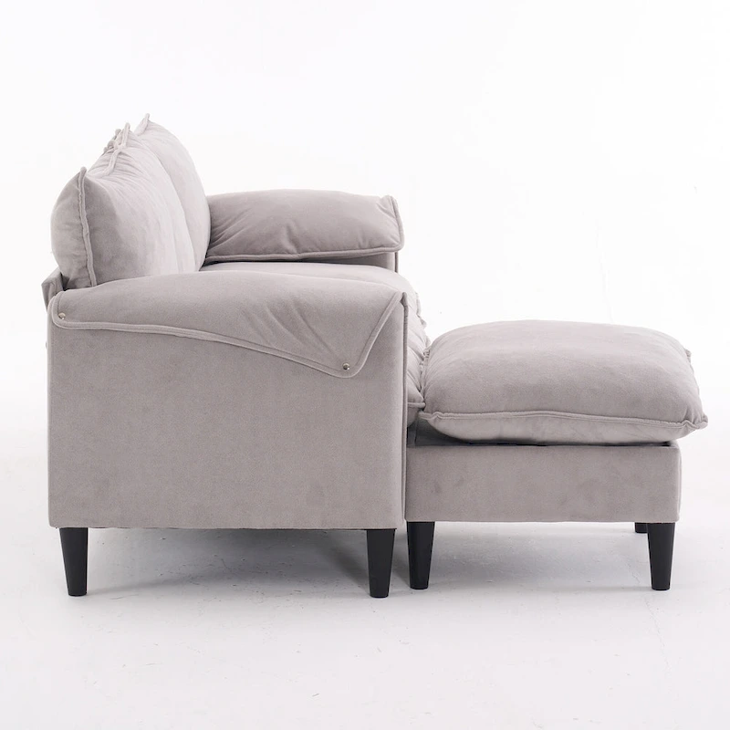 78.74 3-Seater L-Shaped Convertible Sectional Sofa with Footstools and Storage