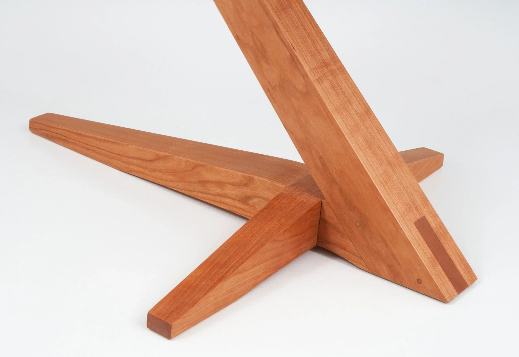 Cantilever Side Table - Perched atop a solid cherry or walnut base that rises from its splayed foot on a