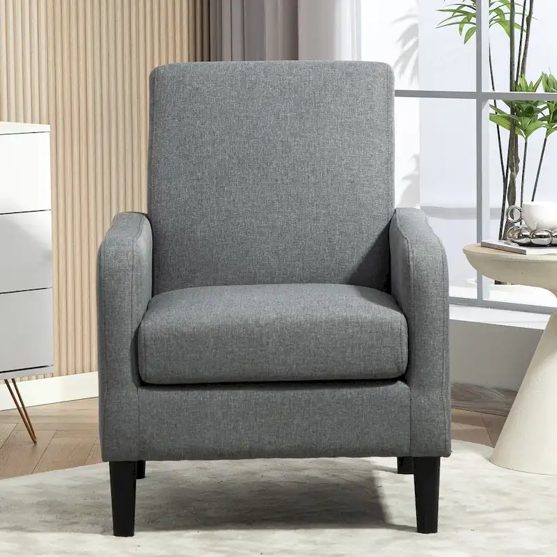Accent Armchair with Solid Wood Frame and Padded Seat