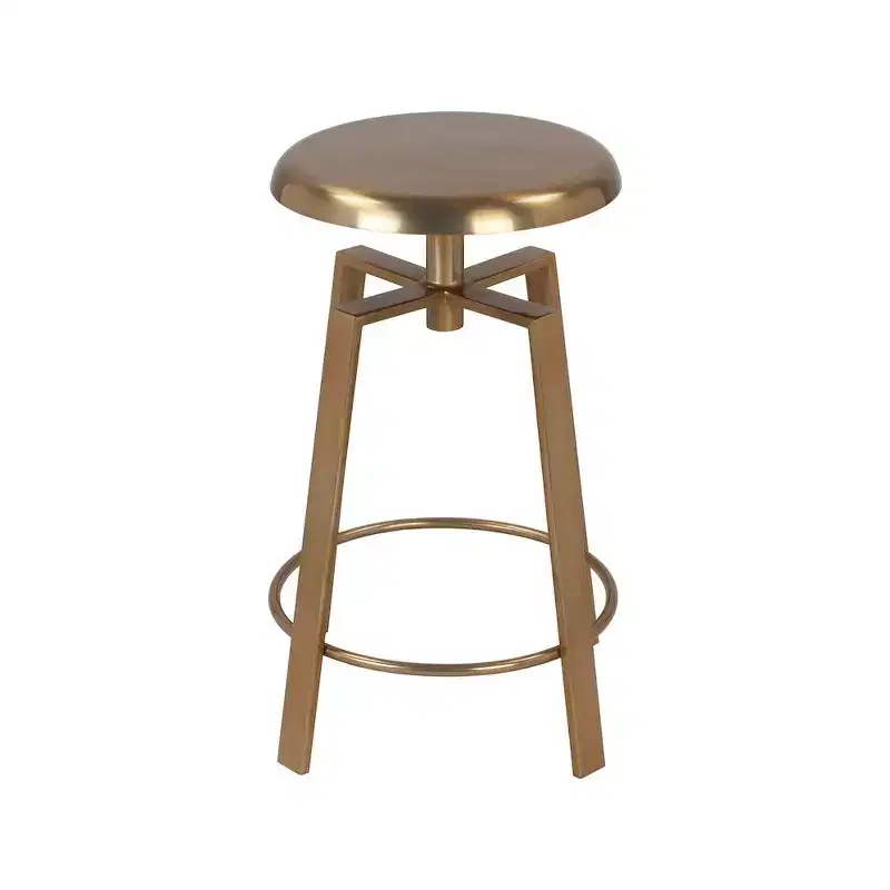 Gold Iron Adjustable Counter/Bar Stool