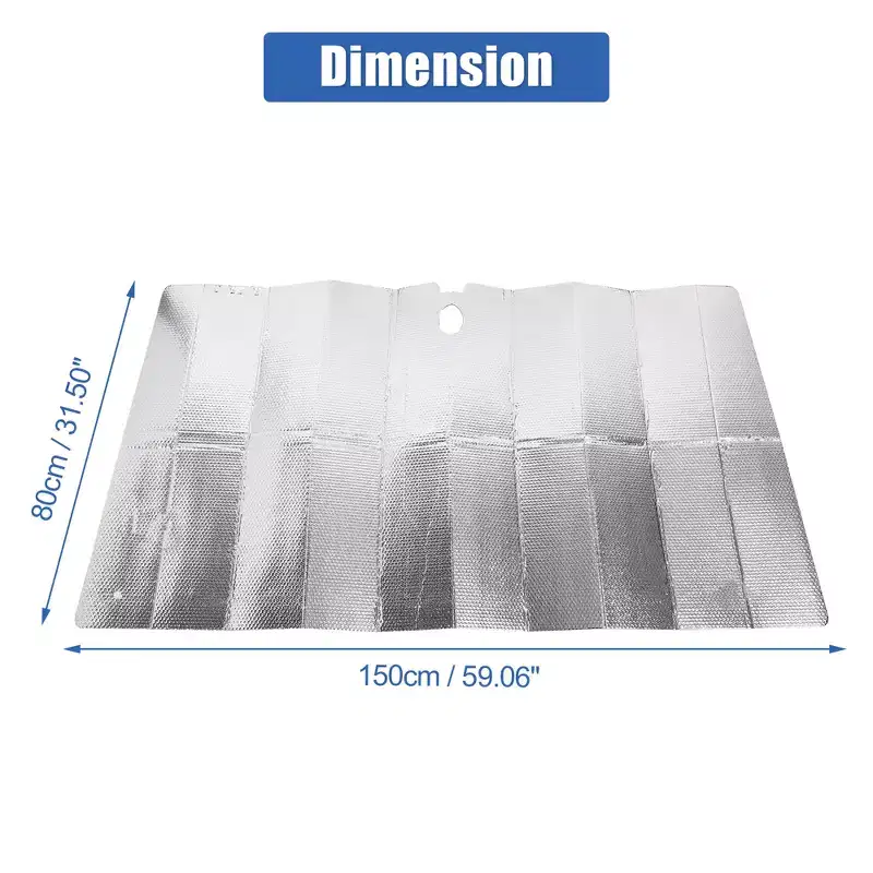 Unique Bargains Car Front Windshield Interior Anti-UV Against Heat Rays Sun Shade Silver Tone 59.06''x31.5'' 1 Pc