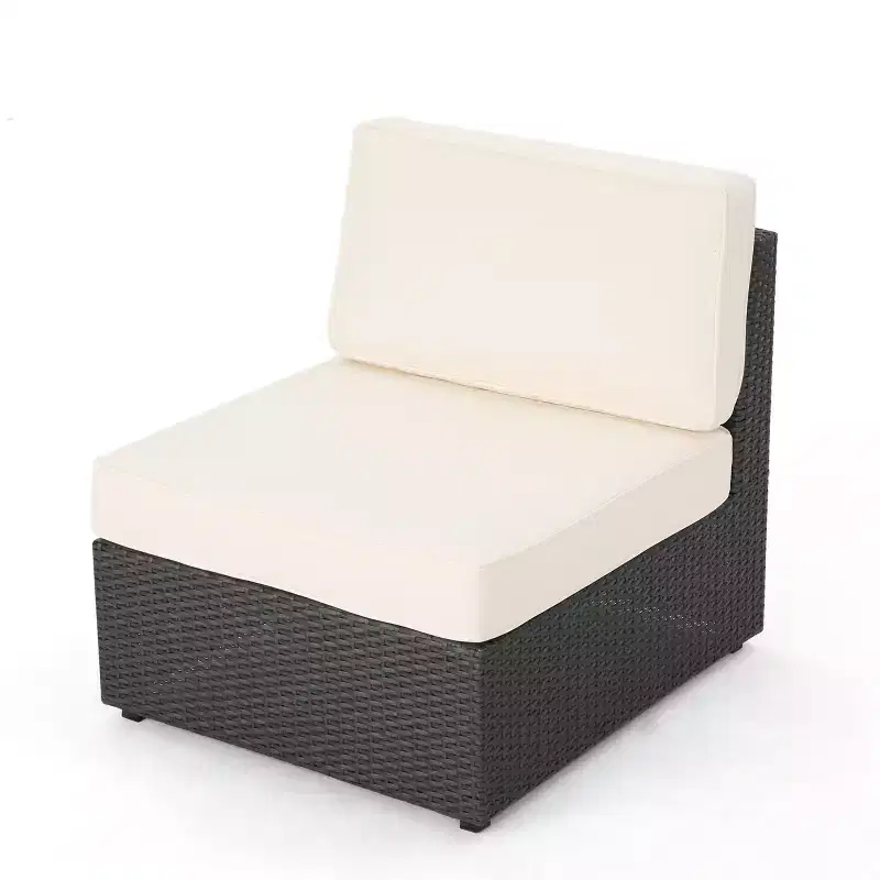 GDFStudio Felicity Outdoor Wicker 7 Seater Sectional Sofa Chat Set with Cushions