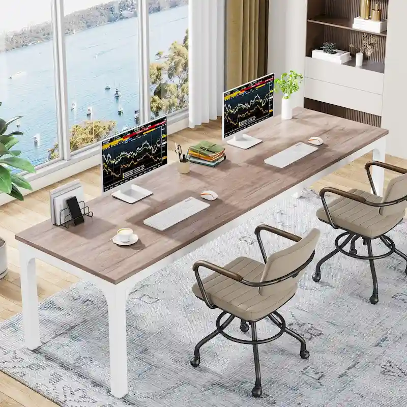 78.74 inch Extra Long 2 Person Double Computer Desk for Home Office