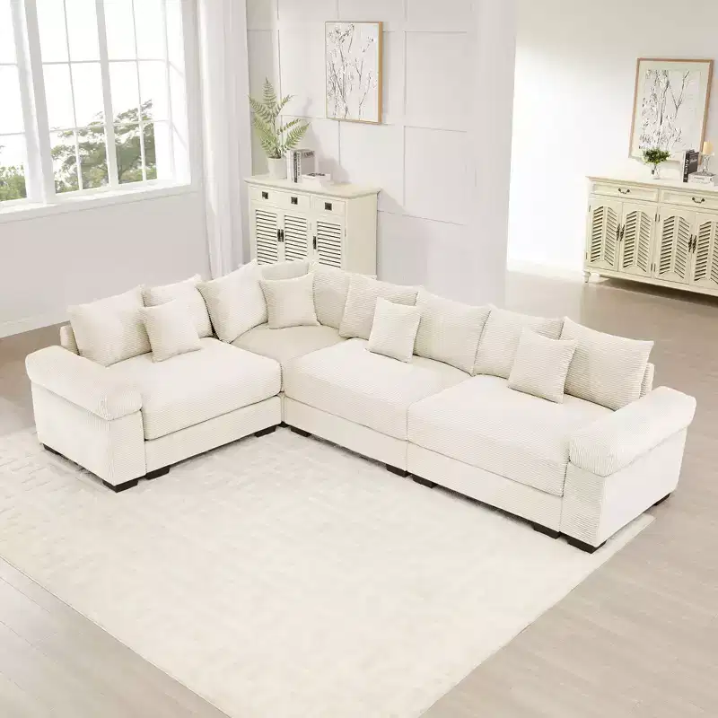 Oversized Cloud Modular Sectional Couch,Convertible Sectional Couches Deep Seat Extra-Wide Armrests
