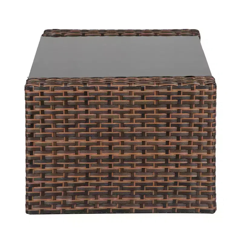 WestinTrends 4 Piece Outdoor Wicker Rattan Conversation Sofa set with Coffee table