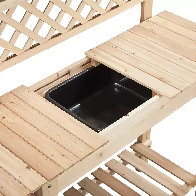 Yaheetech Outdoor Garden Potting Bench Wooden Work Station