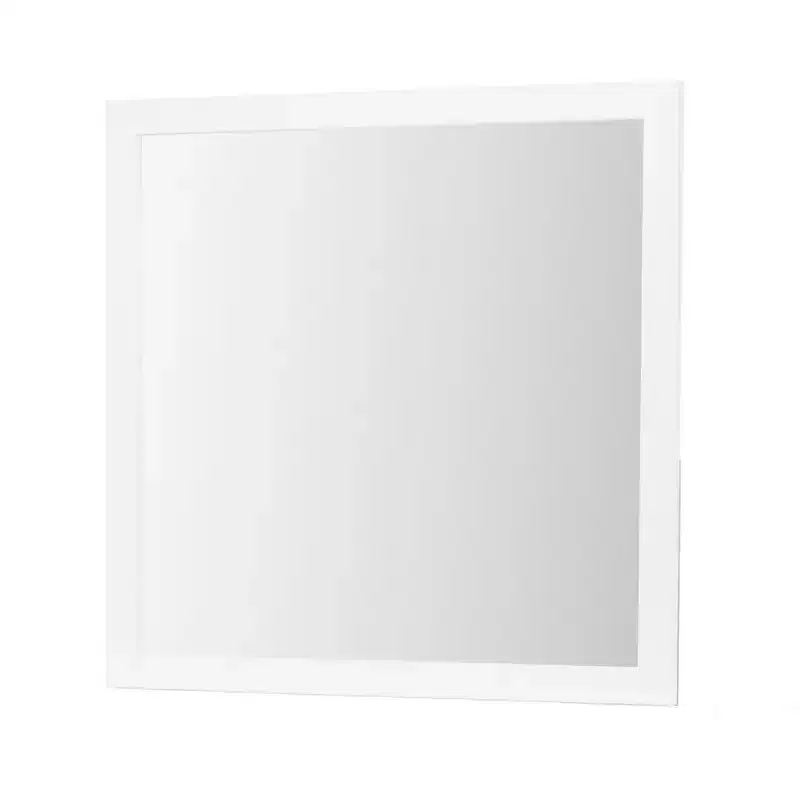 HomeRoots 40 White Wood Square Dresser Mount Framed Mirror