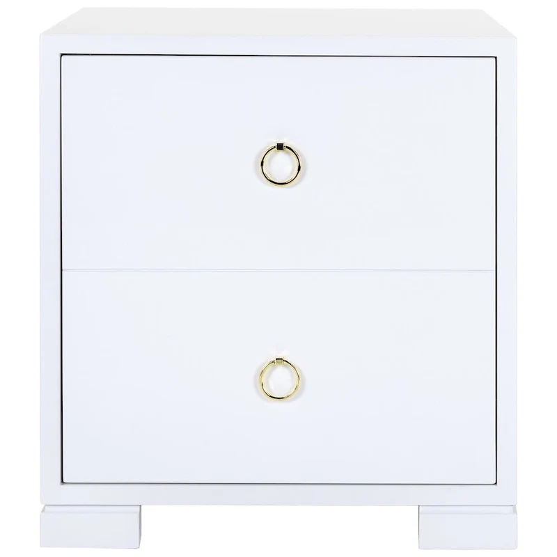 White and Gold Lacquer Chest - 24 W x 18 D x 26 H