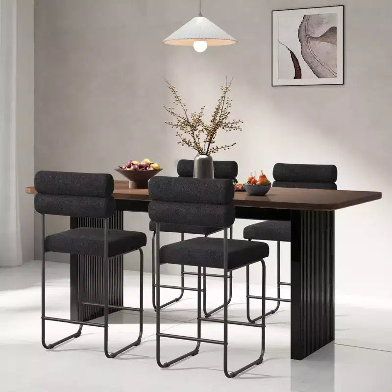 Costway Set of 2 Counter Height Bar Stools 26 Counter Stools w/ Metal Frame & Footrest