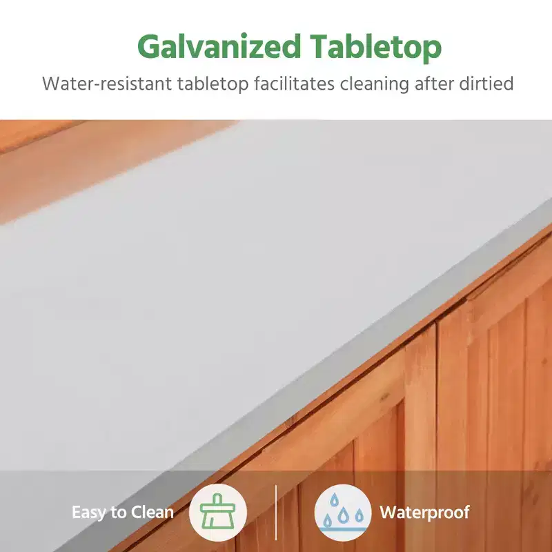 Yaheetech Outdoor Garden Potting Bench Table with Cabinet