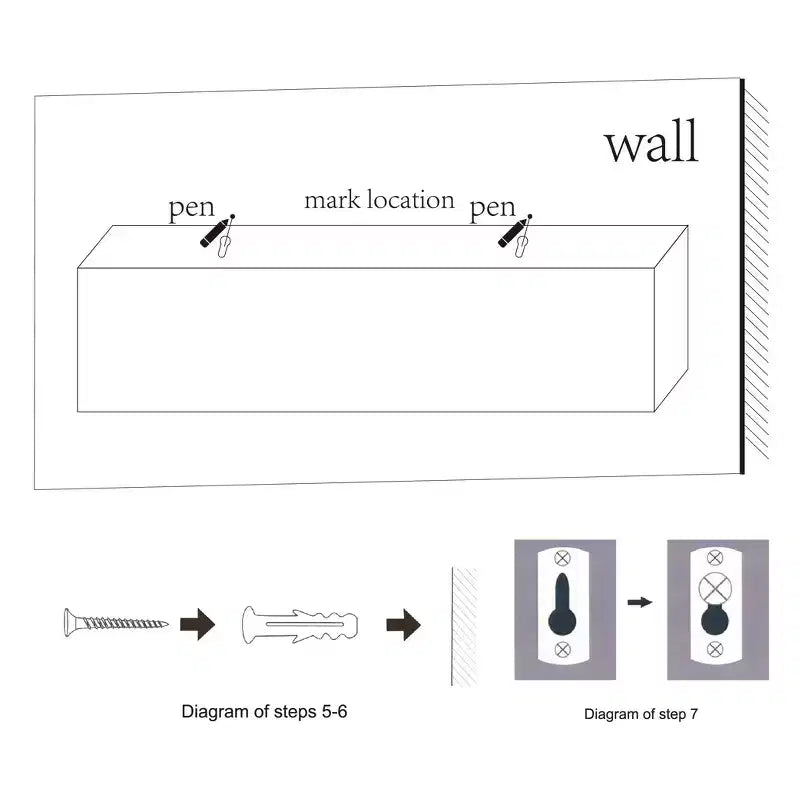 2 Pack Black MDF Floating Wall Shelves for Home Decor & Storage