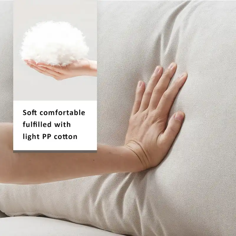 White L-Shaped Sectional Sofa with Ottoman, Seats 5