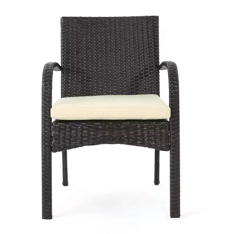 GDFStudio Dion Outdoor Wicker 5 Piece Dining Set with Cushions